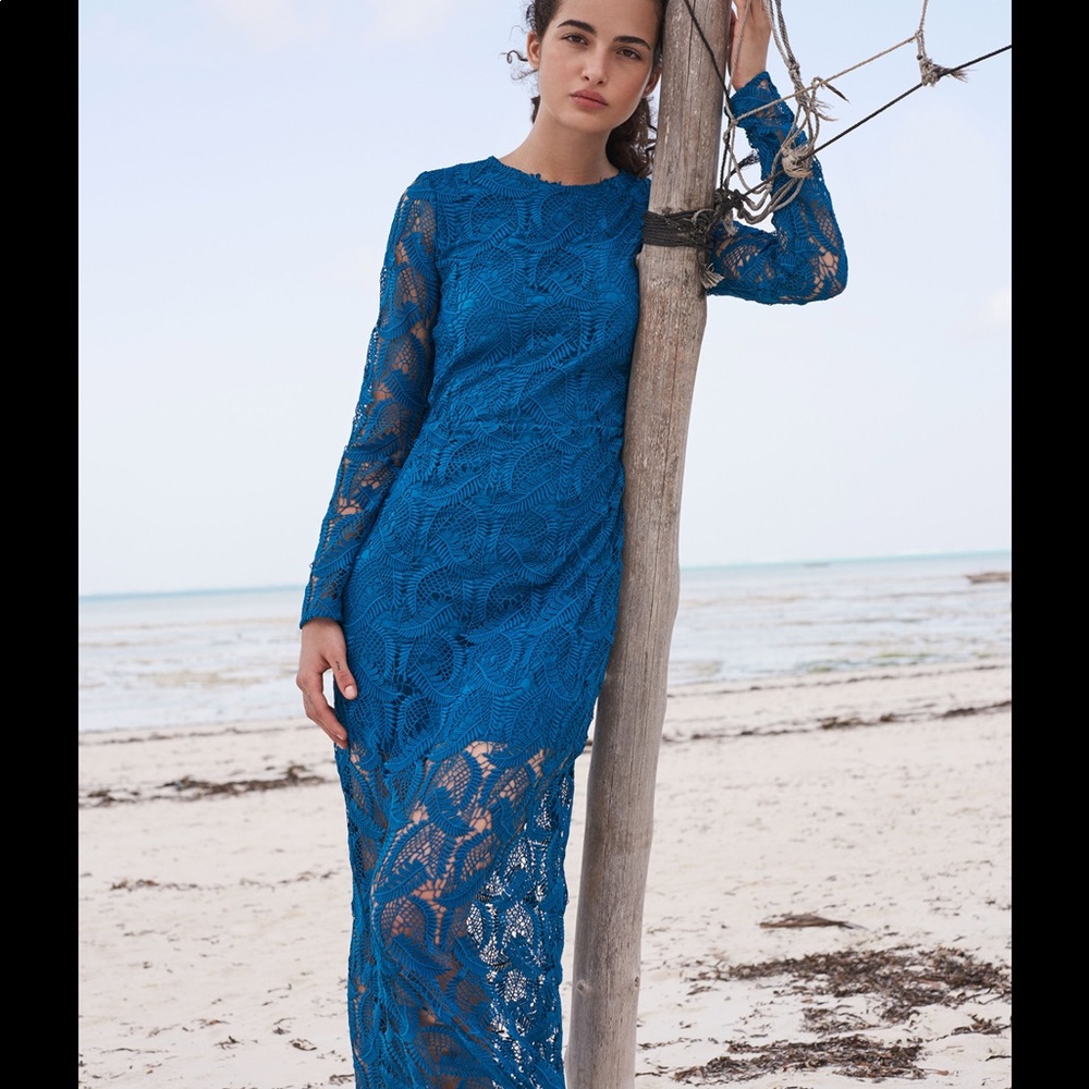 Maje Rosane Lace Maxi Dress